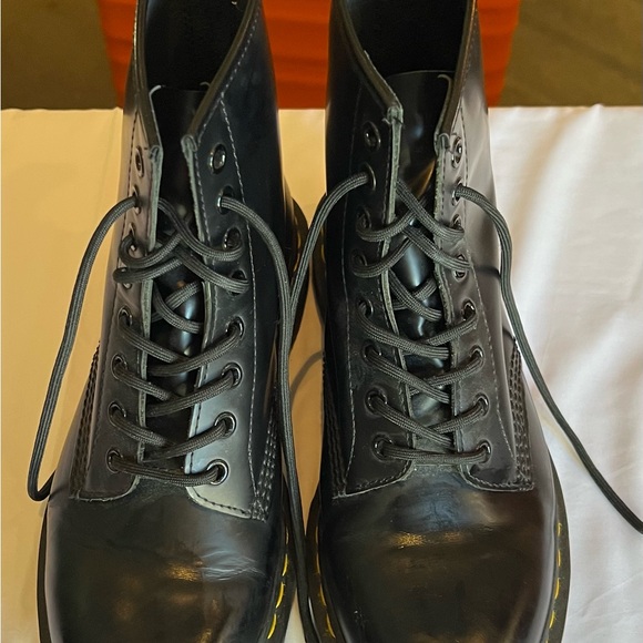 Dr. Martens Black Combat Moto Boots with Lace-Up Design - Picture 1 of 8